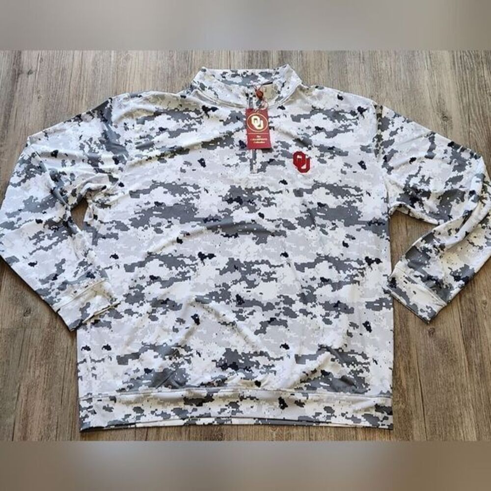 Oklahoma University OU Digital Camo half zip pull over shirt‎ size Medium